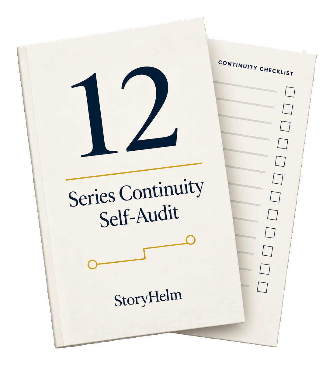 The 12-check Series Continuity Self-Audit booklet with its checklist page.